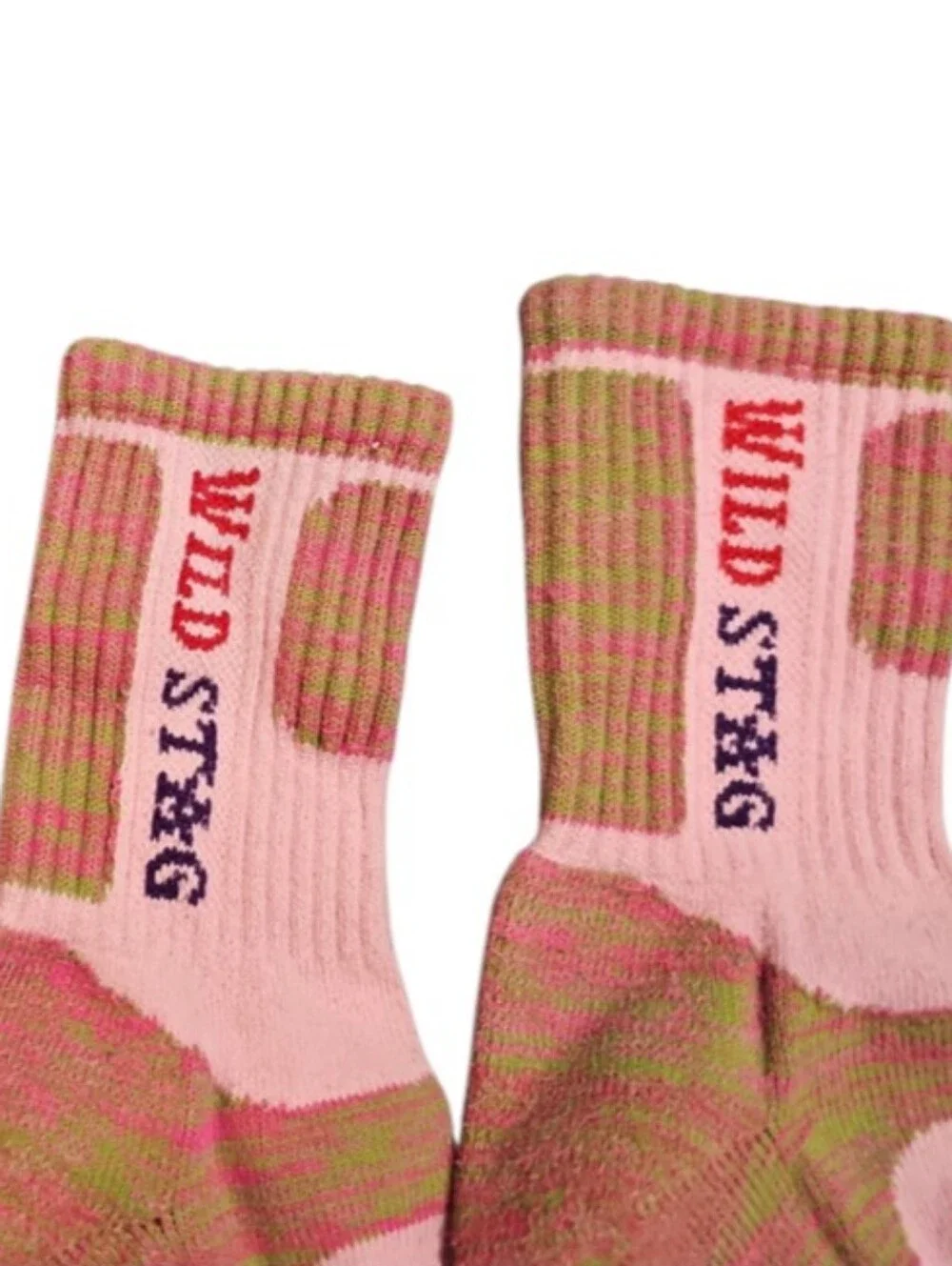 Wild Stag Insect Shield Hiking Socks 2 Pair Pink Green Bug Repellent Outdoor